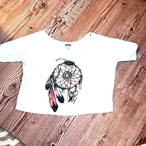 Roxy crop t-shirt, teal